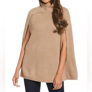 Rafaella Beige Ribbed Turtleneck Sweater